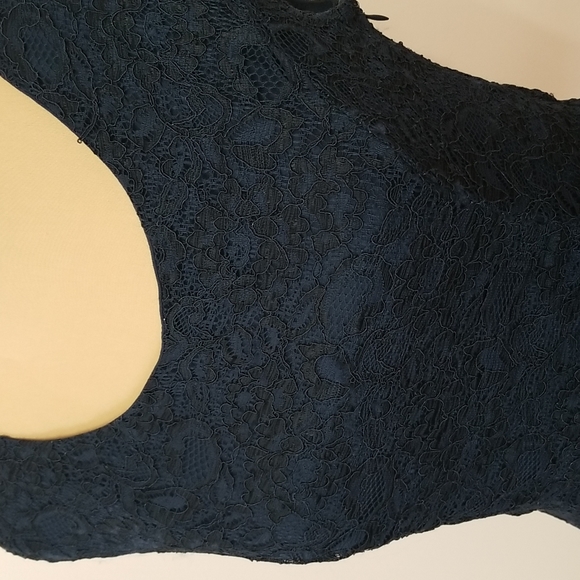 SOLD Forever 21 blue lace peplum top, size M - Picture 3 of 11